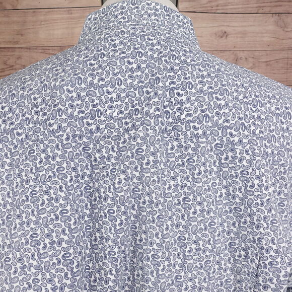 NICK GRAHAM STRETCH MODERN FIT PAISLEY BUTTON UP SHIRT MENS 18-18.5 36-37 2XL - Picture 5 of 7
